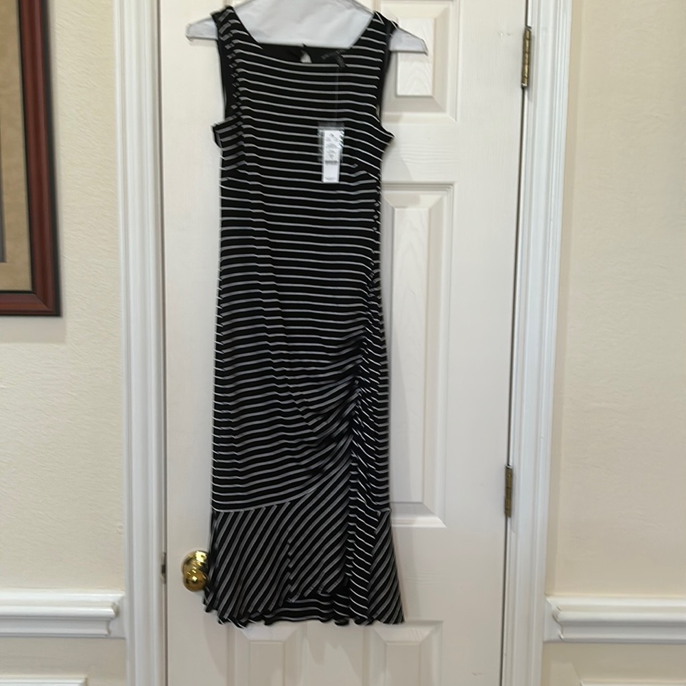 White House black market, black and white striped dress. Size 4. New with tags.